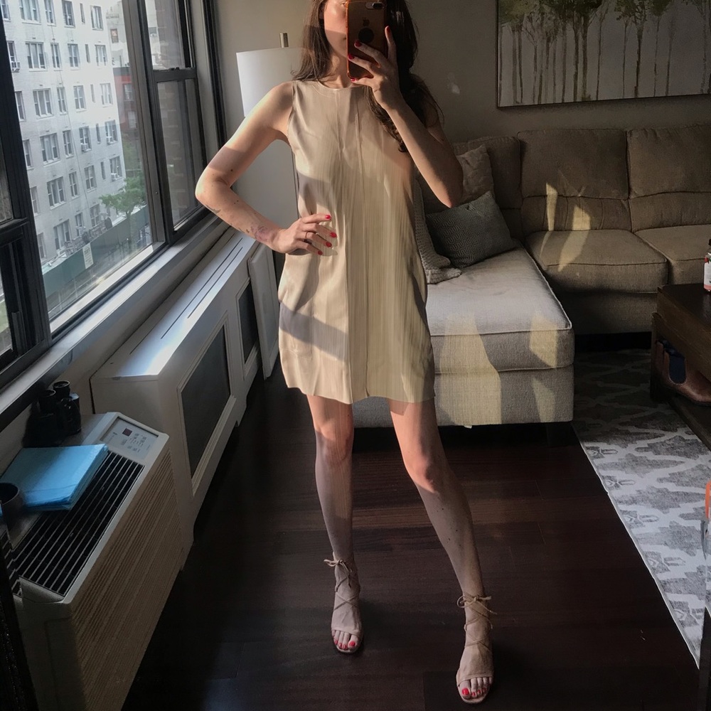 Mini pleather and knit dress